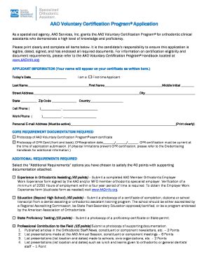 aao voluntary certification program.